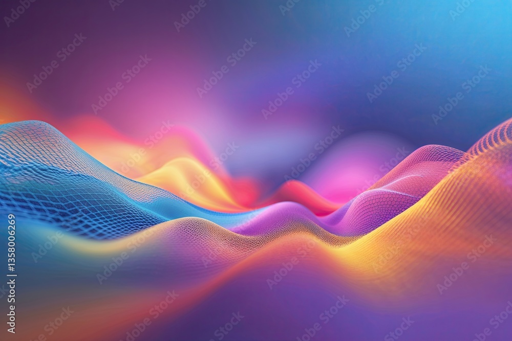 Poster dynamic blurred gradient mesh panorama with rich tints and contemporary color combination