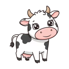 Gardinen Adorable Cartoon Cow Illustration Cute Farm Animal Drawing © JOSEPH GRAPH