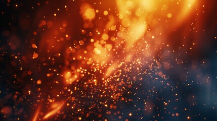 Obraz premium Abstract Sparkly Bokeh Background, Festive Orange Glitter Texture Overlay For Graphic Design And Party Invitations