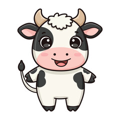 Adorable Cartoon Cow Illustration Cute Farm Animal Design