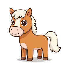 Adorable Cartoon Pony Illustration Cute Brown Horse Drawing