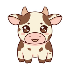 Adorable Cartoon Cow Illustration Kawaii Farm Animal Design