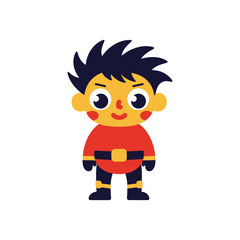 Cute Cartoon Boy Character Design,  Vector Illustration