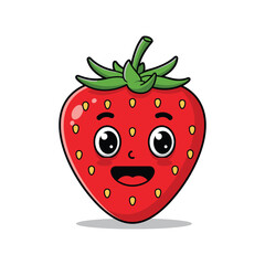 Adorable Cartoon Strawberry Illustration