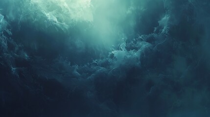 Obraz premium Abstract Blue Nebula Clouds: Digital Art Texture Background, Dark Underwater, Mystic, Creative Backdrop