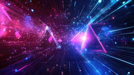 Fototapeta premium A modern, stylish kitchen and living room illuminated by a blue glow,