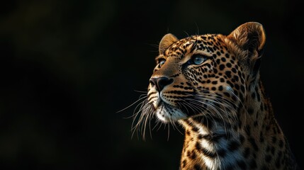 Obraz premium Close-up Portrait of a Majestic Leopard