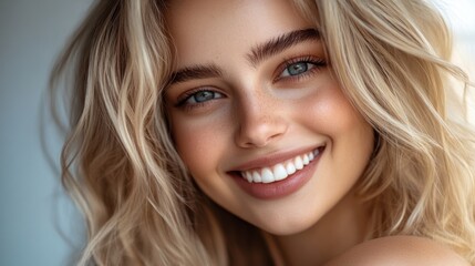 Fototapeta premium Beautiful Blonde Woman Smiling