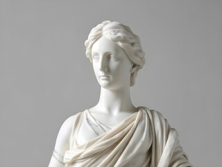 A marble statue of a Greek goddess
