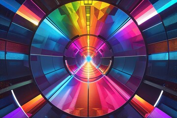 Fototapeta premium Futuristic Circular Spectrum Visuals with Vibrant Colors and Geometric Textures