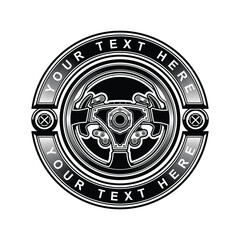 racing steering wheel logo