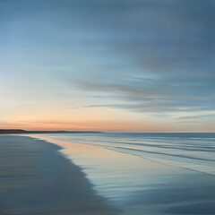 Twilight at the Tranquil Shoreline: A Symphony of Colors and Silence