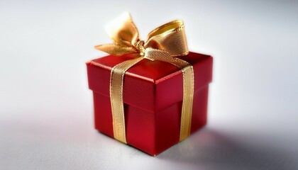 Obraz premium red gift box with golden ribbon
