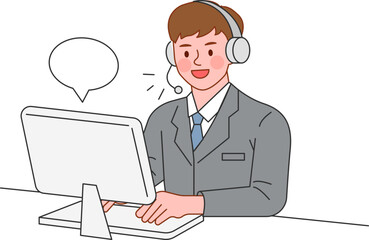 Illustration of people working at the office