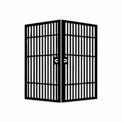 Double Gate with Vertical Bars Design, Vector Image
