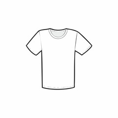 Simple Crew Neck T-Shirt Template Vector Graphic, Vector Image