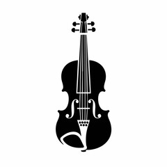 Fototapeta premium Violin Silhouette Musical Instrument Icon Graphic, Vector Image
