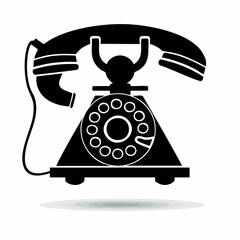Vintage Rotary Dial Telephone Illustration, Vector Image