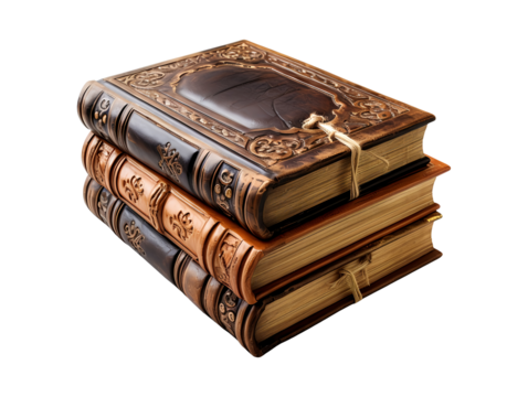 Old book isolated on transparent background
