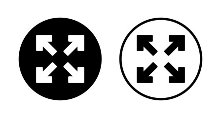 Fullscreen Icon logo design. Expand to full screen sign and symbol. Arrows symbol