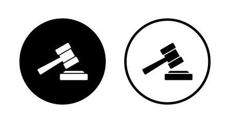 Fototapeta premium Gavel icon logo design. judge gavel sign and symbol. law icon. auction hammer