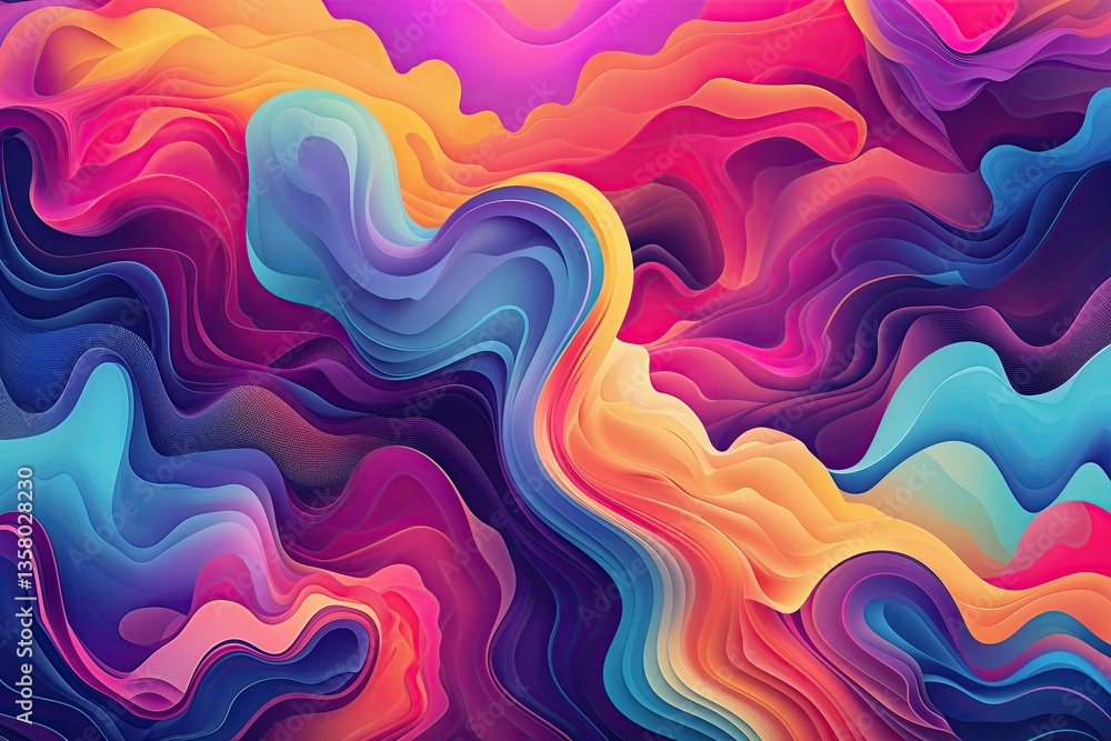 Poster dynamic retro background design featuring colorful abstract tones