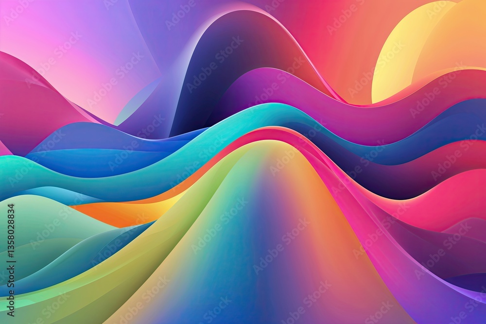 Poster vibrant ombre gradient background with smooth color transition and scenic effects