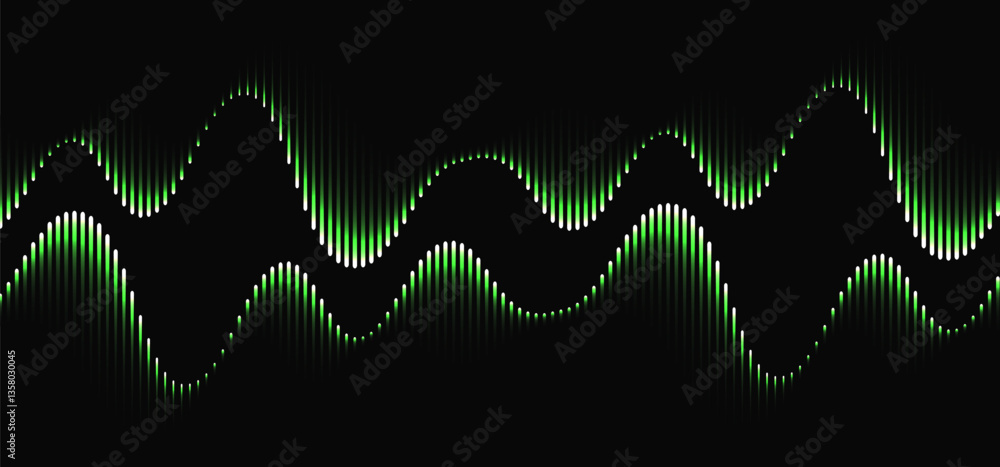 Aufkleber music sound wave background. abstract digital audio wave. vector neon radio beat. equalizer pulse ef