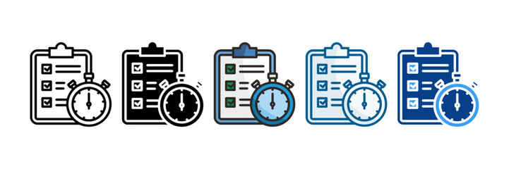 Timely Reporting Icon Set Multiple Style Collection