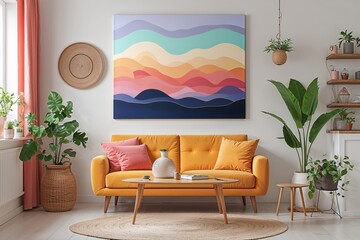 Custom Gradient Canvas Art with Unique Colors and Bespoke Illustrations
