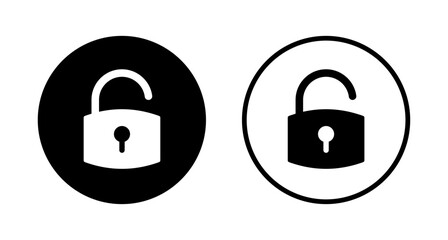 Unlock icon logo design. Unlock sign and symbol. unlocked padlock icon