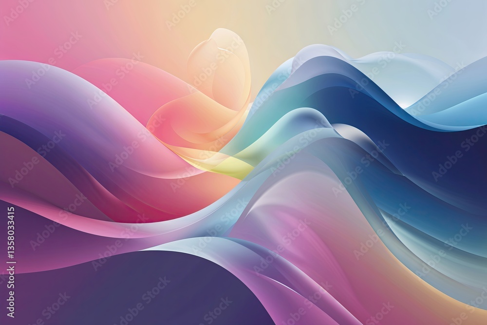 Aufkleber harmonious gradient vector art with elegant color schemes for relaxing visual experience