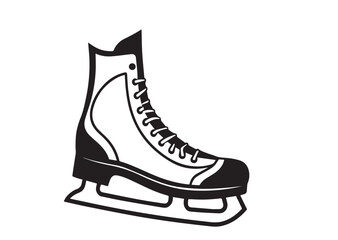 Hockey skate vector silhouette Design