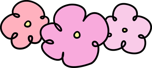 decorative flower doodle art, recolorable for coloring book