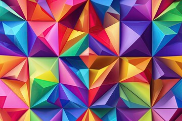 Fototapeta premium Colorful Geometric Polygon Background with Vibrant Rainbow Elements