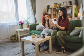 two women sisters connect install cctv security surveillance camera