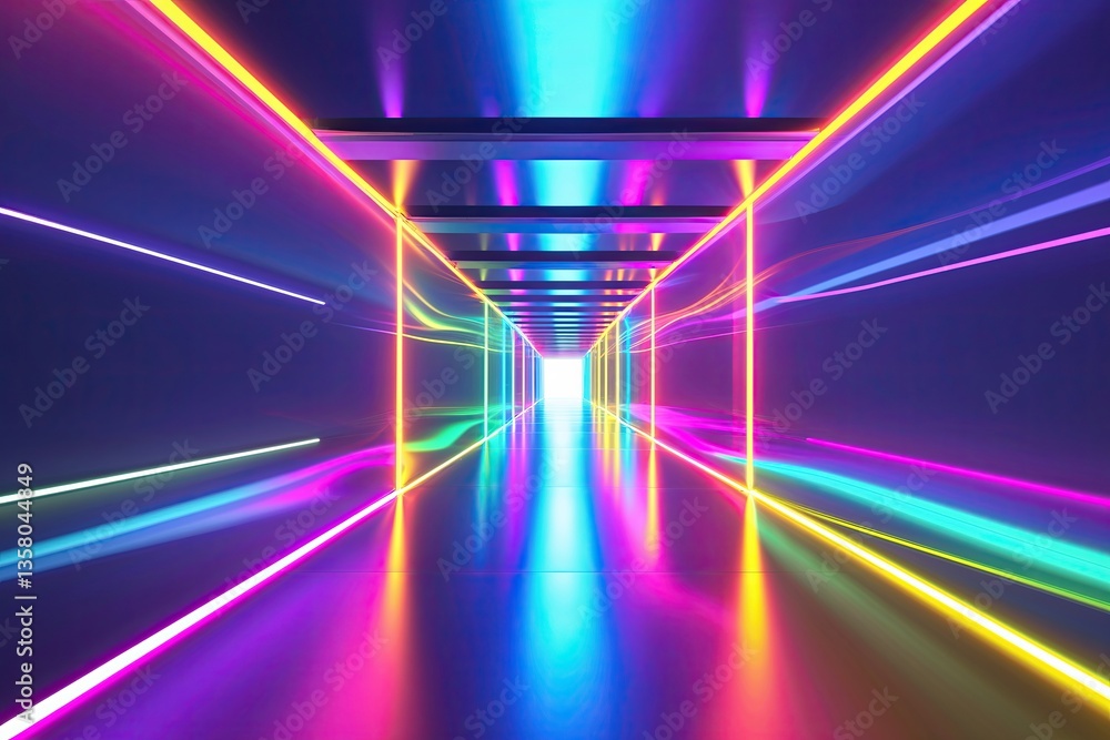 Poster dynamic neon spectrum background design for eye-catching graphics