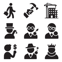 Creative black and white icon bundle