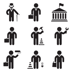 Creative black and white icon bundle