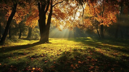 Obraz premium Golden Autumn Forest