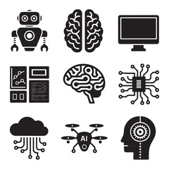 Creative black and white icon bundle