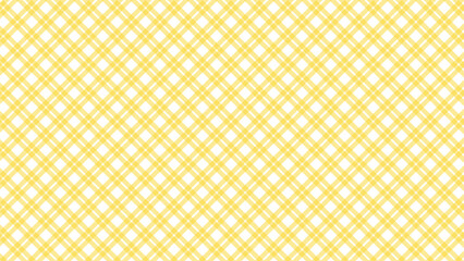 Yellow and white diagonal background. Plaid checkered seamless pattern.