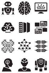 Creative black and white icon bundle