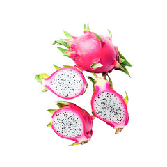 Vibrant Dragon Fruit Slices Fresh Tropical Delight Sweet Exotic Treat
