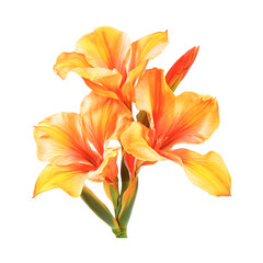 Vibrant Orange Canna Lilies Blooming Beautifully Nature's Warm Embrace