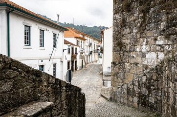 a cobbled street in Vila Nova de Cerveira, Alto Minho subregion, district of Viana do Castelo, Portugal