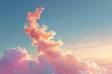 Soft Pastel Phoenix Sky Background with Vibrant Gradient Flames for Motivational Poster Designs and Inspiring Digital Art