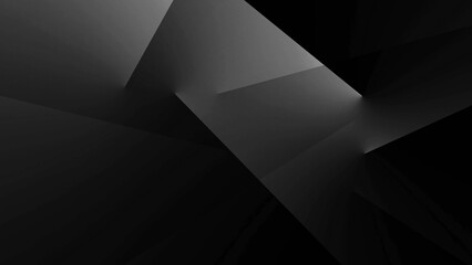 Modern black dark grey white abstract background. Minimal. Color gradient. Geometric shape. Lines stripe triangle angle 3d shadow. Design. Futuristic. Metal metallic effect.Light shine.Luxury premium.