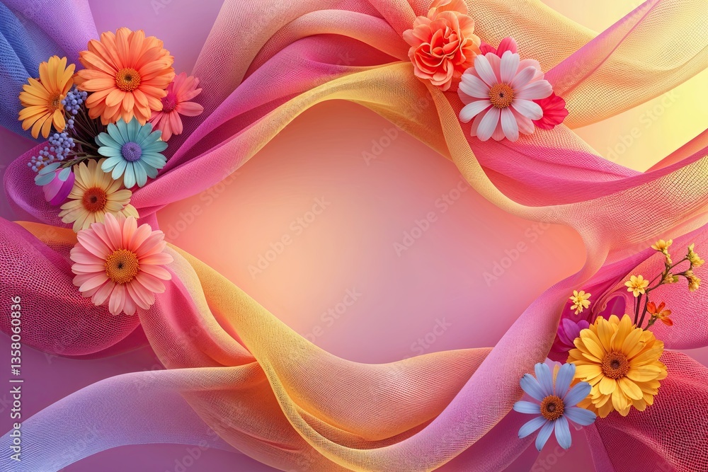 Poster warm luminous gradient mesh background featuring soft vector arrangements and vibrant design