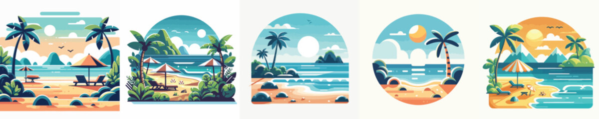 Beach landscape vector